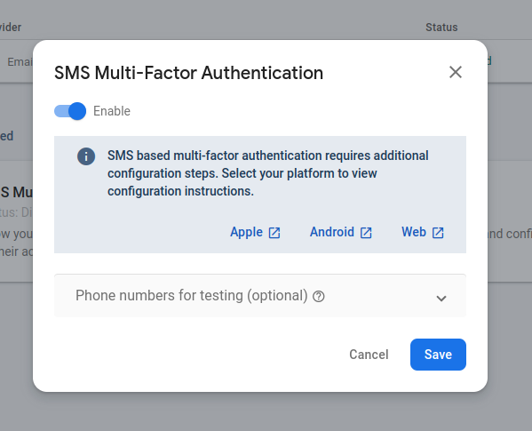 Mengaktifkan SMS Multi-Factor Authentication